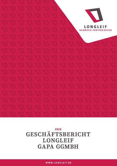 Titelseite des Geschäftsbericht 2020 der LongLeif GaPa gGmbH 