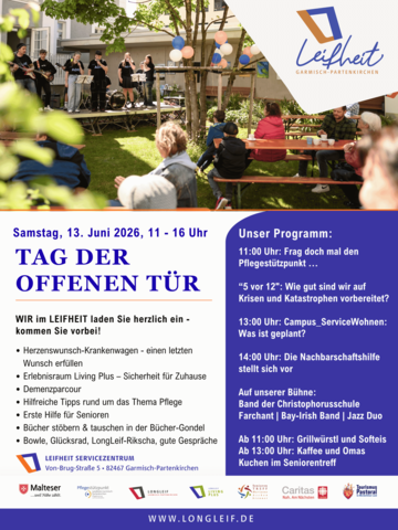 Am 13.06. findet von 11 bis 16:30 Uhr der Tag der offenen Tür im LEIFHEIT statt - wir laden herzlich dazu ein!