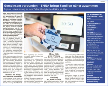 Der Artikel zur digitalen Unterstützung, die ENNA bietet, aus dem Kreisboten vom 13.03.2026