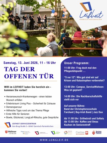 Am 13.06. findet von 11 bis 16:30 Uhr der Tag der offenen Tür im LEIFHEIT statt - wir laden herzlich dazu ein!