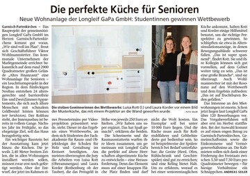 Beim Wettbewerb an der Fachakademie für Holz und Gestaltung haben die beiden Studentinnen Luisa Rott und Laura Kerber mit ihren Entwürfen überzeugt. Jetzt werden die Küchen für die 24 Appartements konkret umgesetzt.